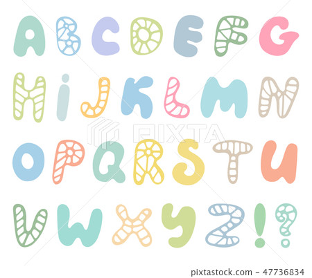 Hand drawn vector alphabet on white background. - Stock Illustration ...