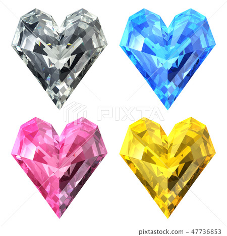 Heart Crystal Jewelry Set Stock Illustration