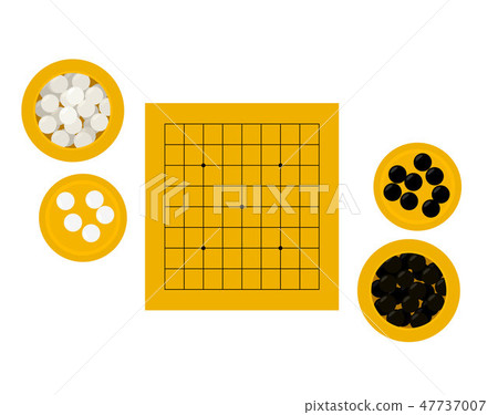 Vector illustration of empty goban and bowls Vector illustration of empty goban and bowls 47737007