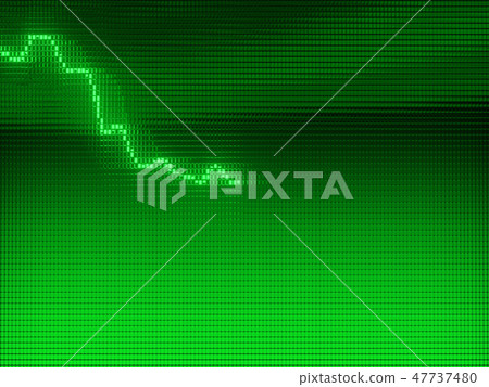 Green Graph moving down on chart as recession 47737480