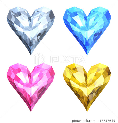 Heart Crystal Jewelry Set Stock Illustration