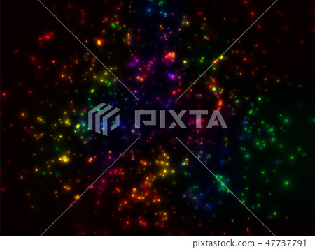 A cluster of glowing lights of different sizes.  47737791