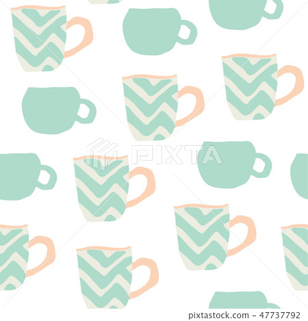 seamless pattern with scandinavian style cups 47737792