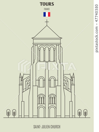Saint-Julien in Tours, France. Landmark icon Saint-Julien in Tours, France. Landmark icon 47740380