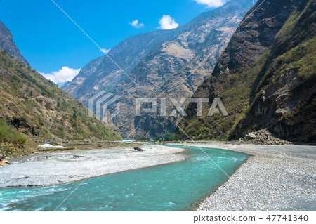Mountain river near the village of Tal, Nepal. Mountain river near the village of Tal, Nepal. 47741340