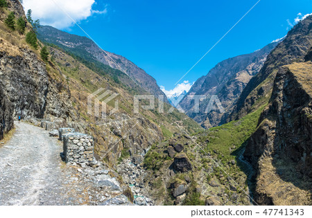 Mountain road in the Himalayas, Nepal. 47741343