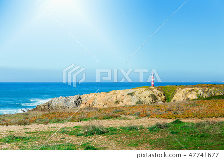 landscape with ocean and lighthouse 47741677