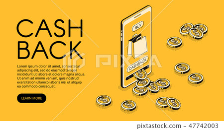 Cashback shopping isometric illustration Cashback shopping isometric illustration 47742003