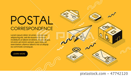 Postal mail correspondence illustration 47742120