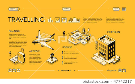 Traveling service isometric vector web banner Traveling service isometric vector web banner 47742217