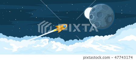 Rockets flying to the moon 47743174