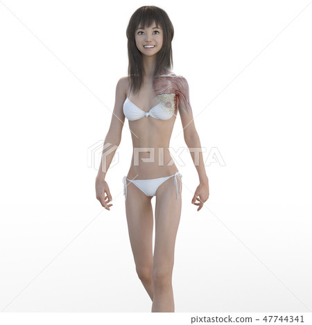 Female dissection muscle 3DCG illustration material 47744341