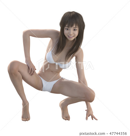 女性解剖肌肉3DCG例證材料 女性解剖肌肉3DCG例證材料 47744356