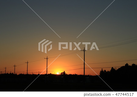 Sunset evening landscape Landscape 47744517
