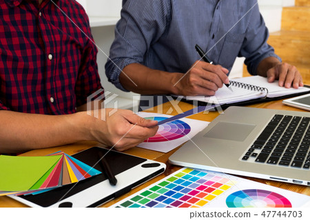 Designers choose color from the color bands sample 47744703