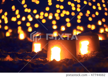 Mini Kamakura at night in Yuzawa City, Akita Prefecture 47744882