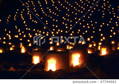 Mini Kamakura at night in Yuzawa City, Akita Prefecture 47744883