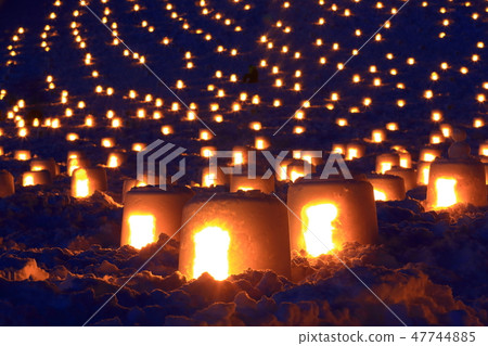 Mini Kamakura at night in Yuzawa City, Akita Prefecture 47744885