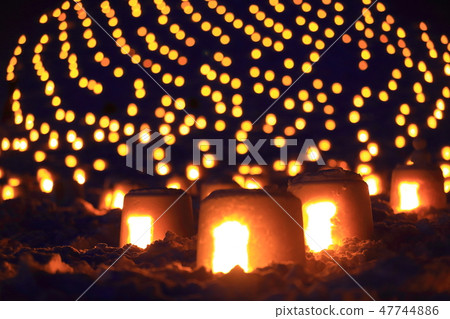 Mini Kamakura at night in Yuzawa City, Akita Prefecture Mini Kamakura at night in Yuzawa City, Akita Prefecture 47744886