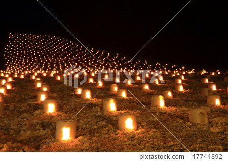 Mini Kamakura at night in Yuzawa City, Akita Prefecture 47744892