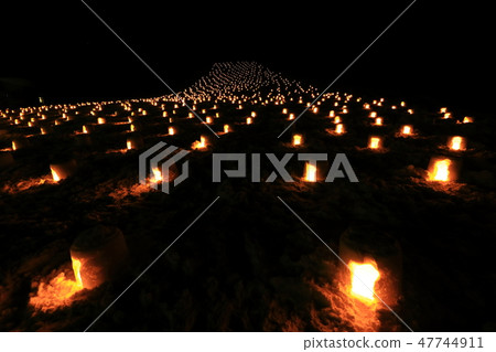 Mini Kamakura at night in Yuzawa City, Akita Prefecture Mini Kamakura at night in Yuzawa City, Akita Prefecture 47744911