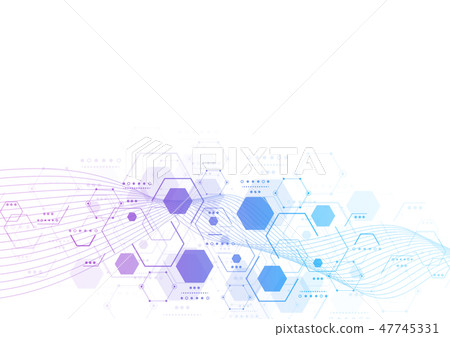Abstract hexagonal molecular structures - Stock Illustration [47745331 ...
