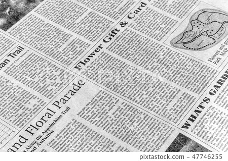 English newspaper, diagonal 47746255