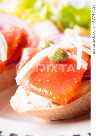 Smoked salmon open sand Smoked salmon open sand 47747159