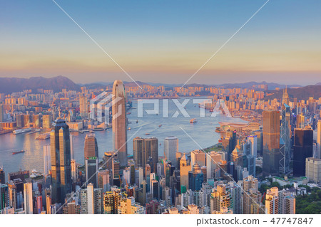 view of Hong Kong from the Victoria Peak 47747847
