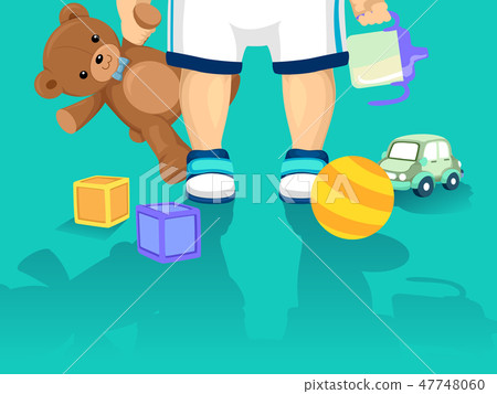 Toddler Feet Stand Right Toys Illustration Toddler Feet Stand Right Toys Illustration 47748060