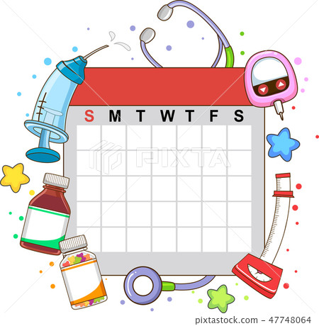 Monthly Calendar Check Up Illustration Monthly Calendar Check Up Illustration 47748064