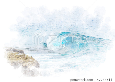 波浪例證和服海角樣式 47748311