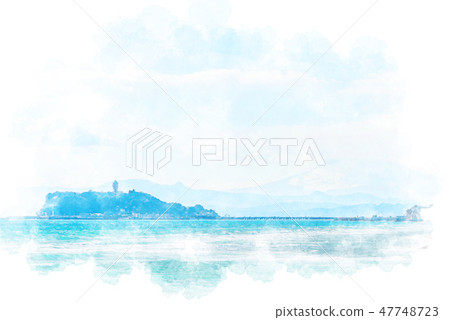 Inamura Kazaki看到的江之島水彩畫風格 47748723