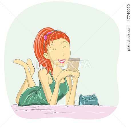 lady and smartphone 47749020