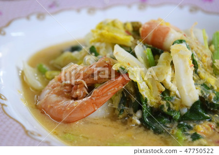 Shrimp suki with squid, Thai style food 47750522