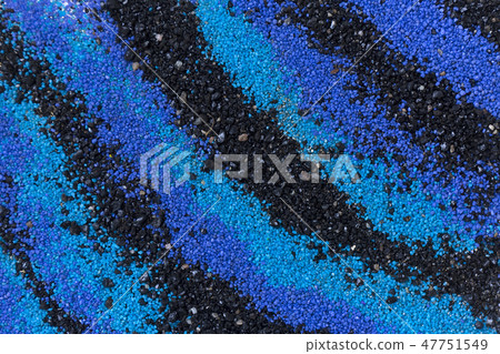 Layered colorful sand pattern. Marble style background. Blue and black powder texture. 47751549