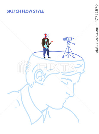 open human head producer with movie camera film making video cinema production studio equipment open human head producer with movie camera film making video cinema production studio equipment 47751670