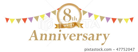 8th anniversary anniversary deco - Stock Illustration [47752047