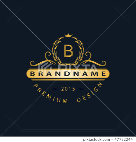 Monogram Calligraphic elegant logo design Letter B 47752244