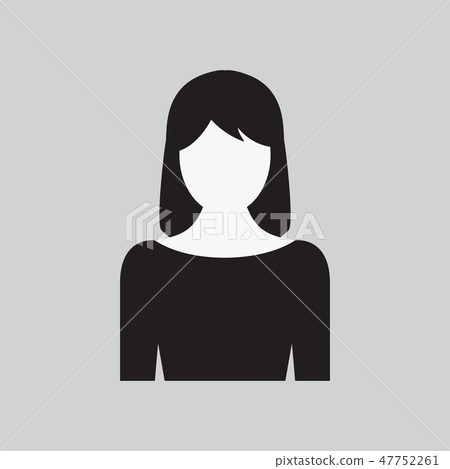 Woman icon. Female web sign, Avatar picture app Woman icon. Female web sign, Avatar picture app 47752261