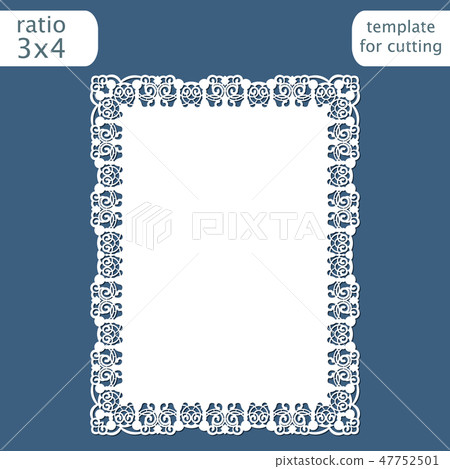 Laser cut wedding invitation card template 47752501