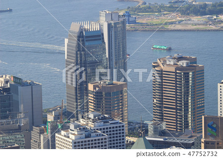 Crowded Hong Kong skyline scene 47752732