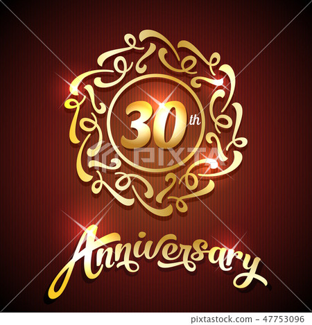 30th anniversary label golden design elements 47753096