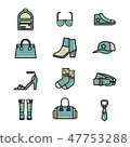 fashion accessories color line vector icon set  47753288