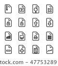 office file paper document line icon set 47753289