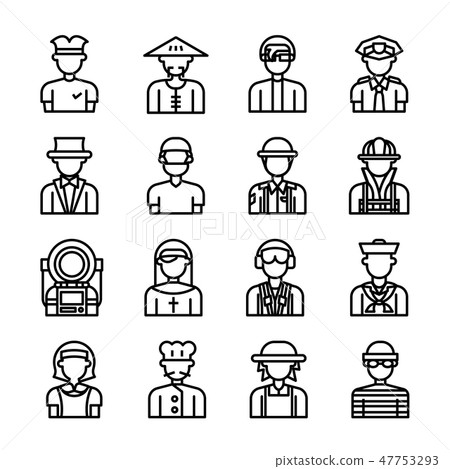 Career avatar character outline vector set Career avatar character outline vector set 47753293