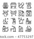 Cleaning-hygiene outline vector icon set 47753297