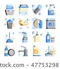 Cleaning-hygiene flat design vector icon set 47753298