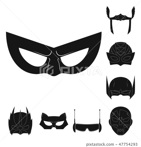 Vector illustration of hero and mask icon. Collection of hero and superhero vector icon for stock. 47754293