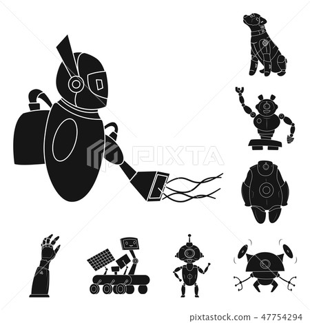 Vector design of robot and factory icon. Collection of robot and space stock symbol for web. 47754294
